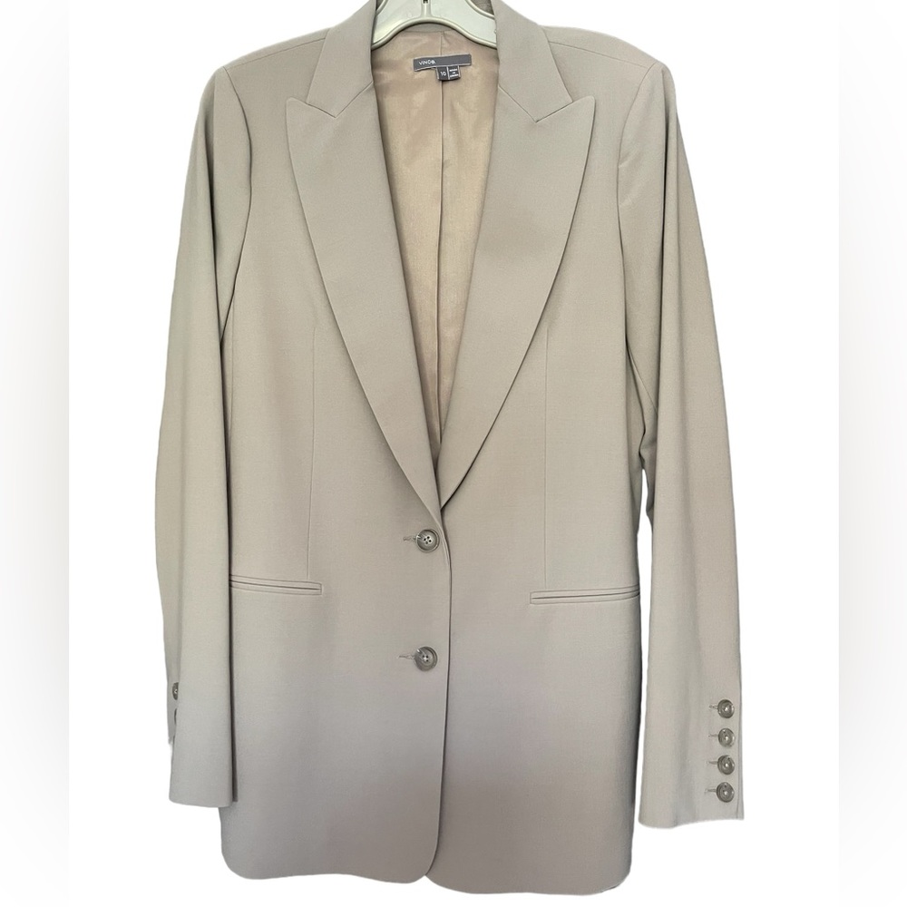 Vince Beige Blazer with Button Detail